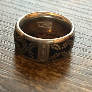 Coach Silver and Black Ring